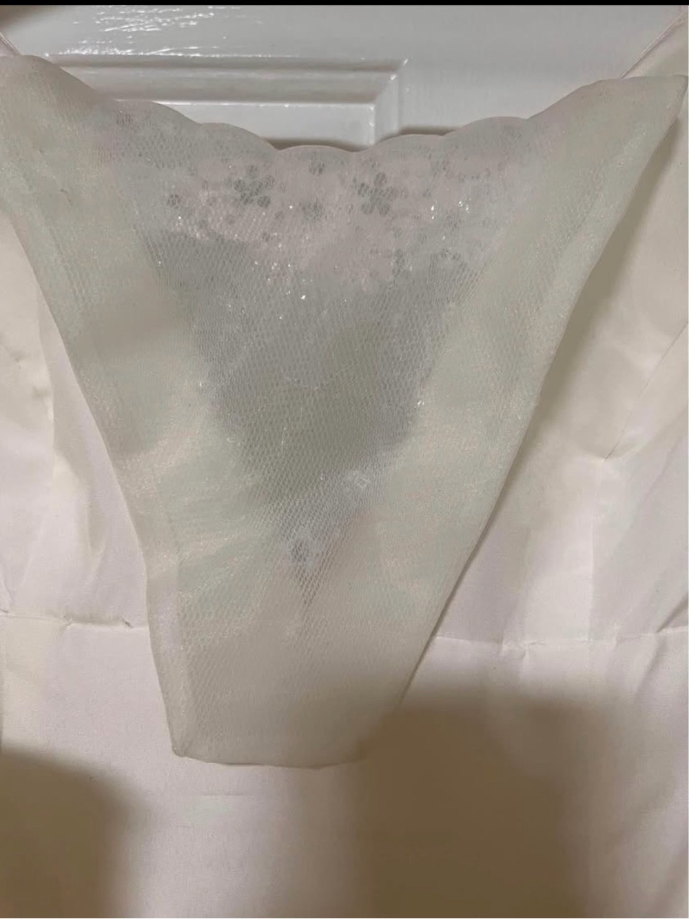 Ivory Satin Wedding Dress - Picture 4 of 6
